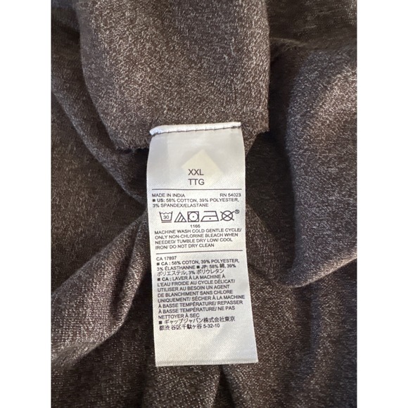 Banana Republic Men's Long Sleeve Henley Shirt Size XXL Heathered Gray - Picture 5 of 8